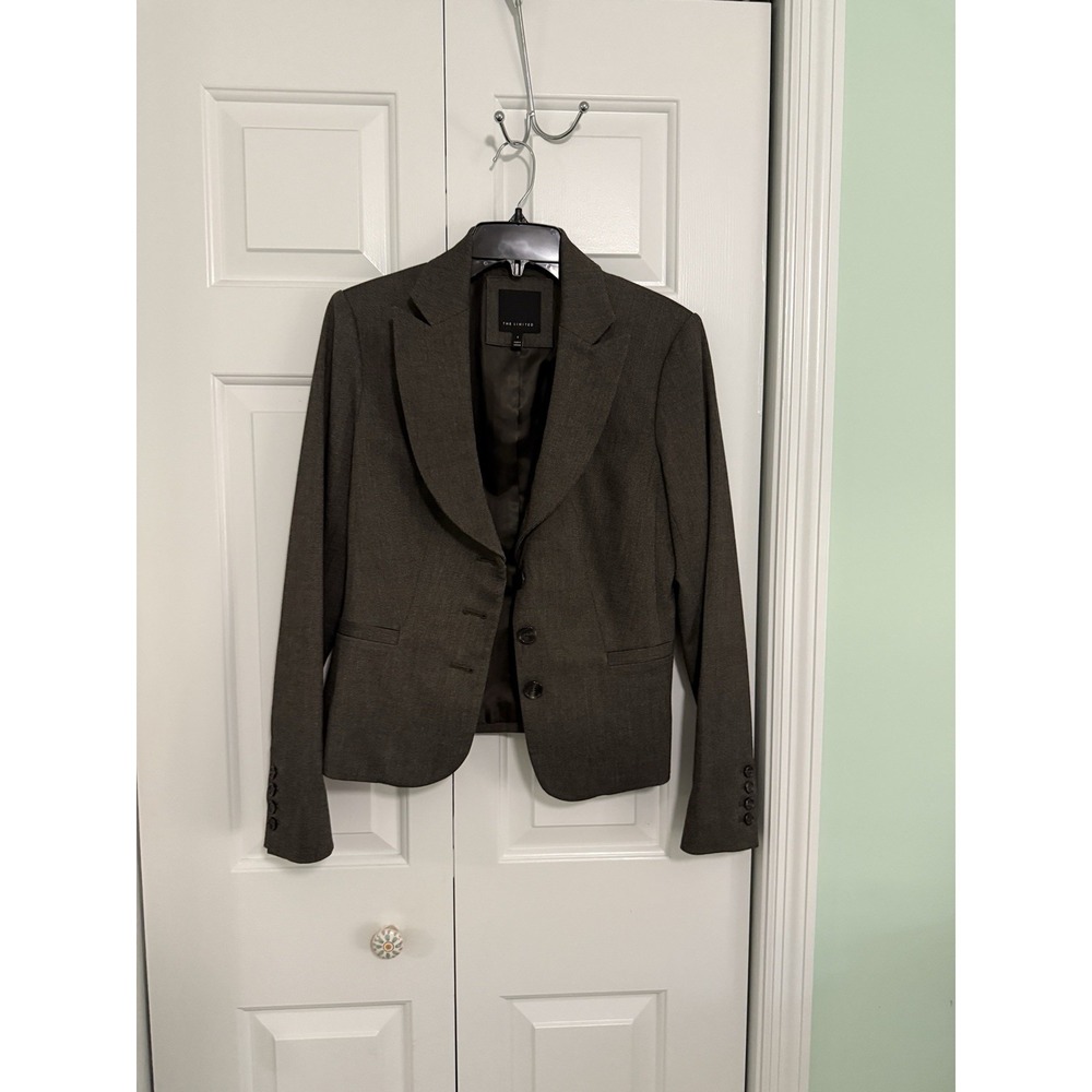 The Limited Blazer Brown ish Gray 3 Button‎ Career Jacket Women Sz 6 Work Coat